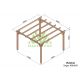 Pergola autoportée en bois 4x4M SITGES - Maderland