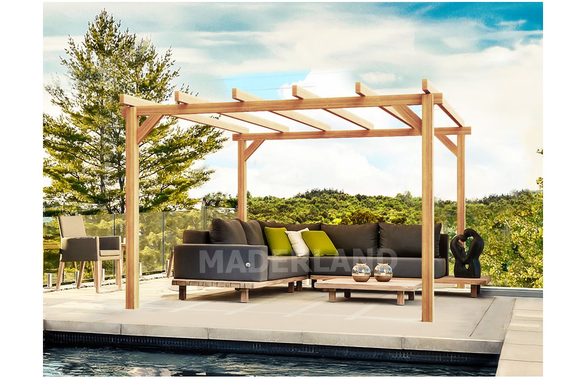 Pergola autoportée en bois 6x4M LINARES - Maderland