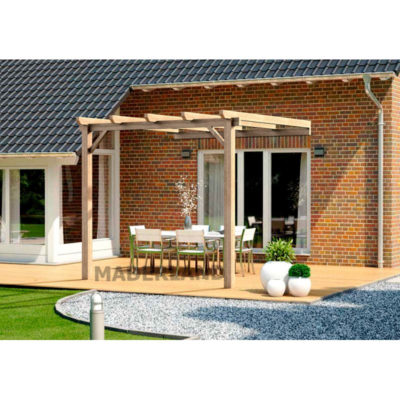 Pergola bioclimatique adossée en aluminium superficie de 12m²