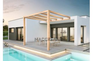 Pergola adossée en bois 3x3M BURGOS - Maderland