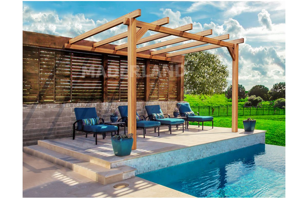 Pergola adossée en bois 3x3M ANDORRA - Maderland