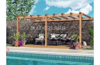 Pergola adossée en bois 3x3M PALMA - Maderland