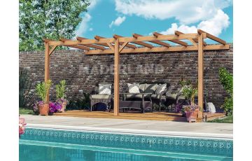 Pergola adossée en bois 5x3M PALMA - Maderland