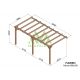 Pergola adossée en bois 6x3M PALMA - Maderland