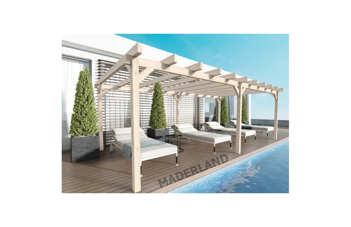 Pergola autoportée en bois 6x4M MARSELLA - Maderland