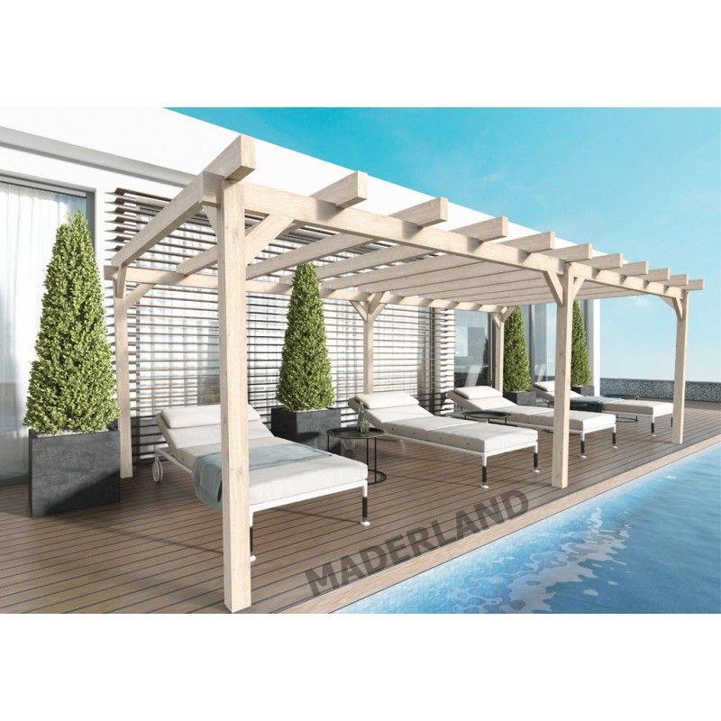 Pergola en bois Fuengirola sur pieds jusqu' à 6 x 4 mètres