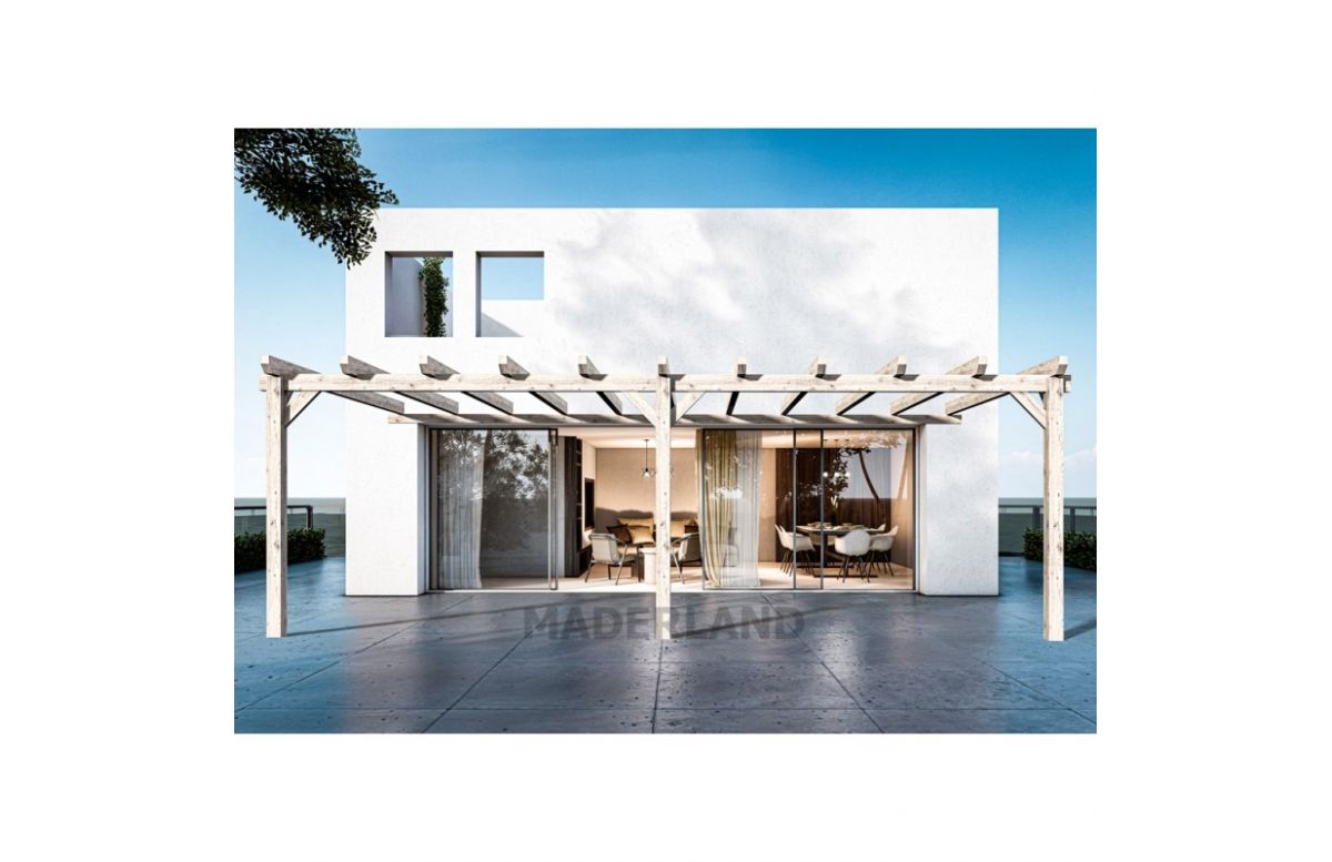 Pergola adossée en bois 4x4M SEVILLA - Maderland