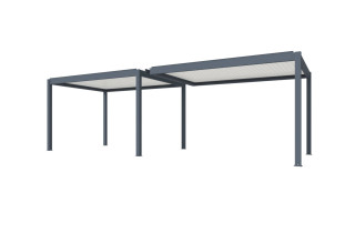 Extension pergola bioclimatique autoportée Océo Zephir 3x4 M motorisée en aluminium