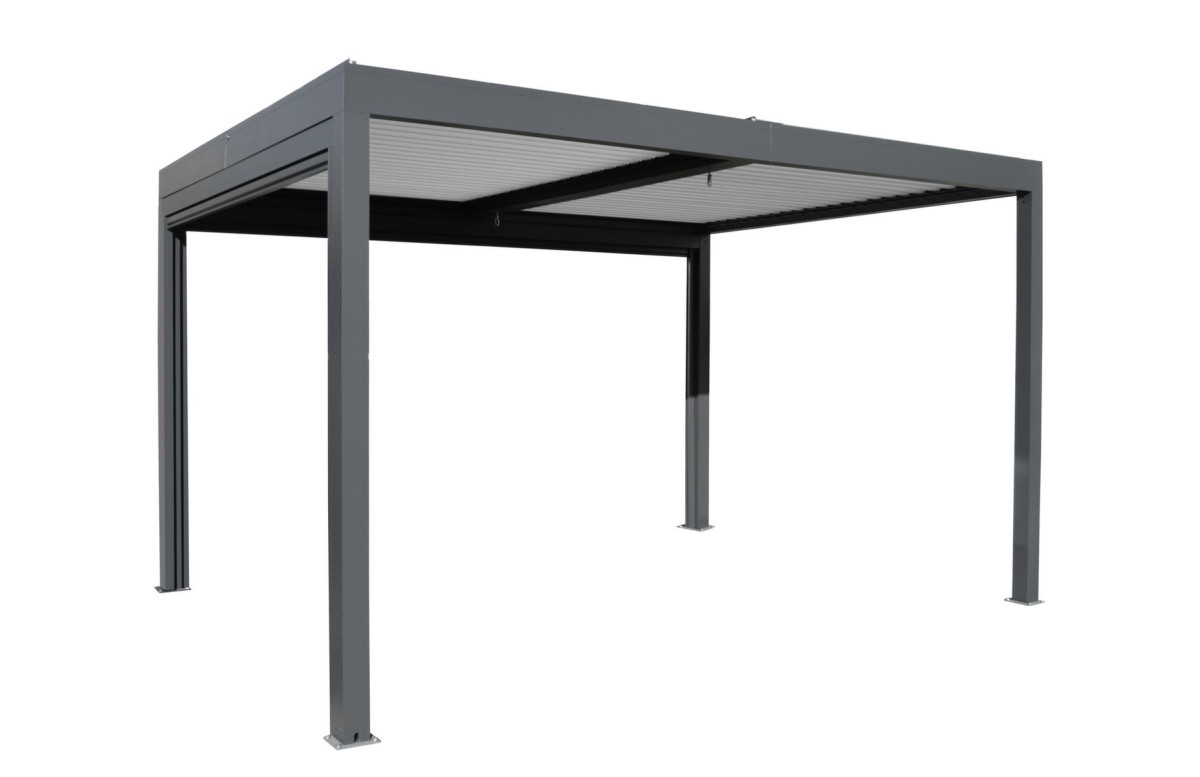 Pergola bioclimatique autoportée Océo Eris 3x4 M en aluminium et motorisée