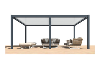 Pergola bioclimatique autoportée Océo Zephir 6x4 M en aluminium et manuelle