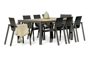 Ensemble table et chaises de jardin en céramique alu pour 8 personnes DCB Garden VENISE