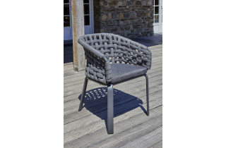 Fauteuil salon de jardin Camargue PARIS GARDEN en corde tissée et aluminium