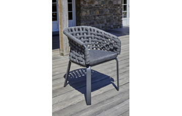 Fauteuil salon de jardin Camargue PARIS GARDEN en corde tissée et aluminium