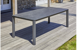 Table salon de jardin Camargue PARIS GARDEN en aluminium et plateau céramique