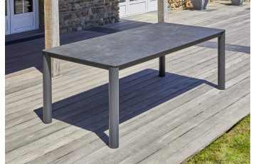 Table salon de jardin Camargue PARIS GARDEN en aluminium et plateau céramique