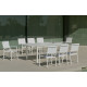 Ensemble table PALMA et fauteuils de jardin CORCEGA-3 8 personnes HEVEA en aluminium et textilène