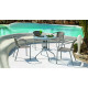 Ensemble table et fauteuils de jardin ALFARO 4 personnes HEVEA en acier et résine