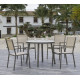 Ensemble table CALIFORNIA et fauteuils de jardin CORCEGA-3 4 personnes HEVEA en aluminium et HPL