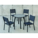 Ensemble table CALIFORNIA et fauteuils de jardin SION-2 4 personnes HEVEA en aluminium et HPL