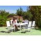 Ensemble table FORMENTOR et fauteuils de jardin LION 200cm HEVEA en aluminium et textilène