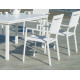 Ensemble table NEFERTI et fauteuils de jardin CORCEGA-3 6 personnes HEVEA en aluminium et textilène