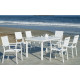 Ensemble table NEFERTI et fauteuils de jardin CORCEGA-3 6 personnes HEVEA en aluminium et textilène