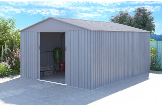 Abri de jardin Chalet-jardin Metal - Bois Vieilli 1014 - 12,78M² - Gris