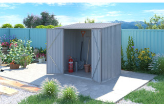 Abri de jardin Chalet-jardin Metal - Bois Vieilli 75 - 2,94M² - Gris
