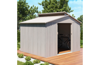 Abri de jardin Chalet-jardin Metal - Bois Vieilli 9384 - 6,54M² - Gris