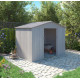 Abri de jardin Chalet-jardin Metal - Bois Vieilli 86 - 4,29M² - Gris