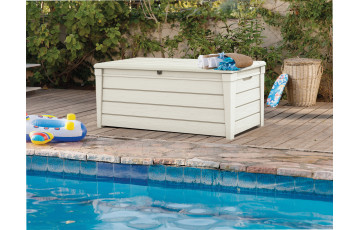 Coffre piscine Keter Résine - Pool Box - 455 L - Blanc