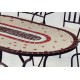 Ensemble table LAREDO et fauteuils de jardin SHIFA 6 personnes HEVEA en acier et Dralon