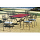 Ensemble table LIMA et fauteuils de jardin SHIFA 6 personnes HEVEA en acier et Dralon