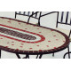 Ensemble table MALAYA et fauteuils de jardin SHIFA 6 personnes HEVEA en acier et Dralon