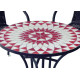Ensemble table NEYPAL et fauteuils de jardin BRASIL 4 personnes HEVEA en acier et résine tressée