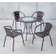 Ensemble table SIENA et fauteuils de jardin BRASIL 4 personnes HEVEA en acier et résine tressée