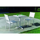 Ensemble table BOSTON et fauteuils de jardin SION-2 60cm HEVEA en aluminium et textilène