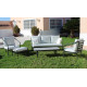 Salon de jardin ALEXIS 5 personnes HEVEA en aluminium et Dralon