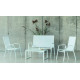 Salon de jardin AVALON 4 personnes HEVEA en aluminium et HPL