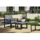 Salon de jardin PIAVE 4 personnes HEVEA en aluminium et Dralon