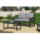 Salon de jardin PIAVE 4 personnes HEVEA en aluminium et Dralon