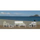 Salon de jardin PIAVE 5 personnes HEVEA en aluminium et Dralon