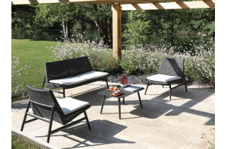 Salon de jardin design bas Irving Océo 4 personnes en aluminium