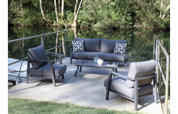 Salon de jardin design bas Lava Océo 4/5 personnes en aluminium