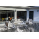 Salon de jardin design bas Leather Océo 5 personnes en aluminium