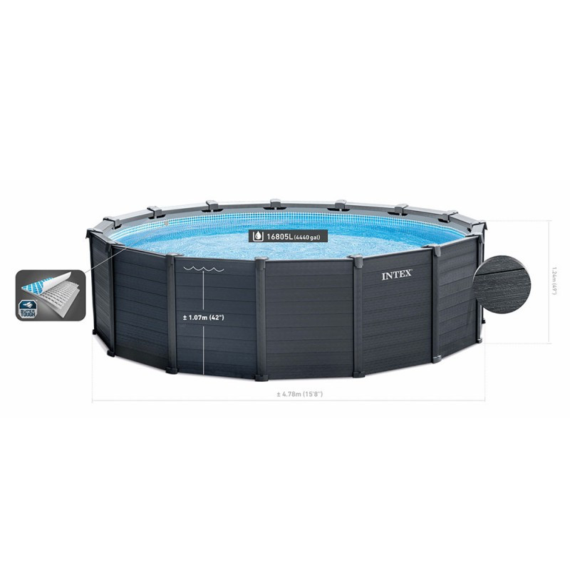 Piscine tubulaire ronde INTEX Prism Frame 4,27x1,07m