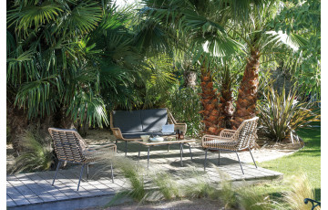 Salon de jardin design bas Mindoro Alizé 4 personnes en acier
