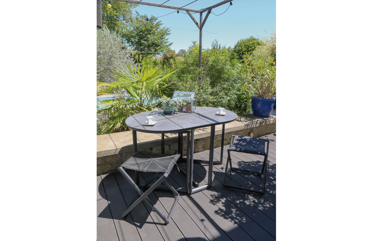 Salon de jardin design bas Balcon ProLoisirs pliant 2/4 personnes en aluminium