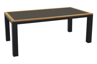 Table extensible Torino teck Océo 6/8 personnes en aluminium et céramique