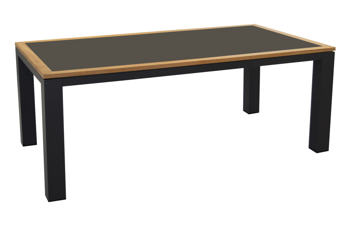 Table extensible Torino teck Océo 8/10 personnes en aluminium et céramique